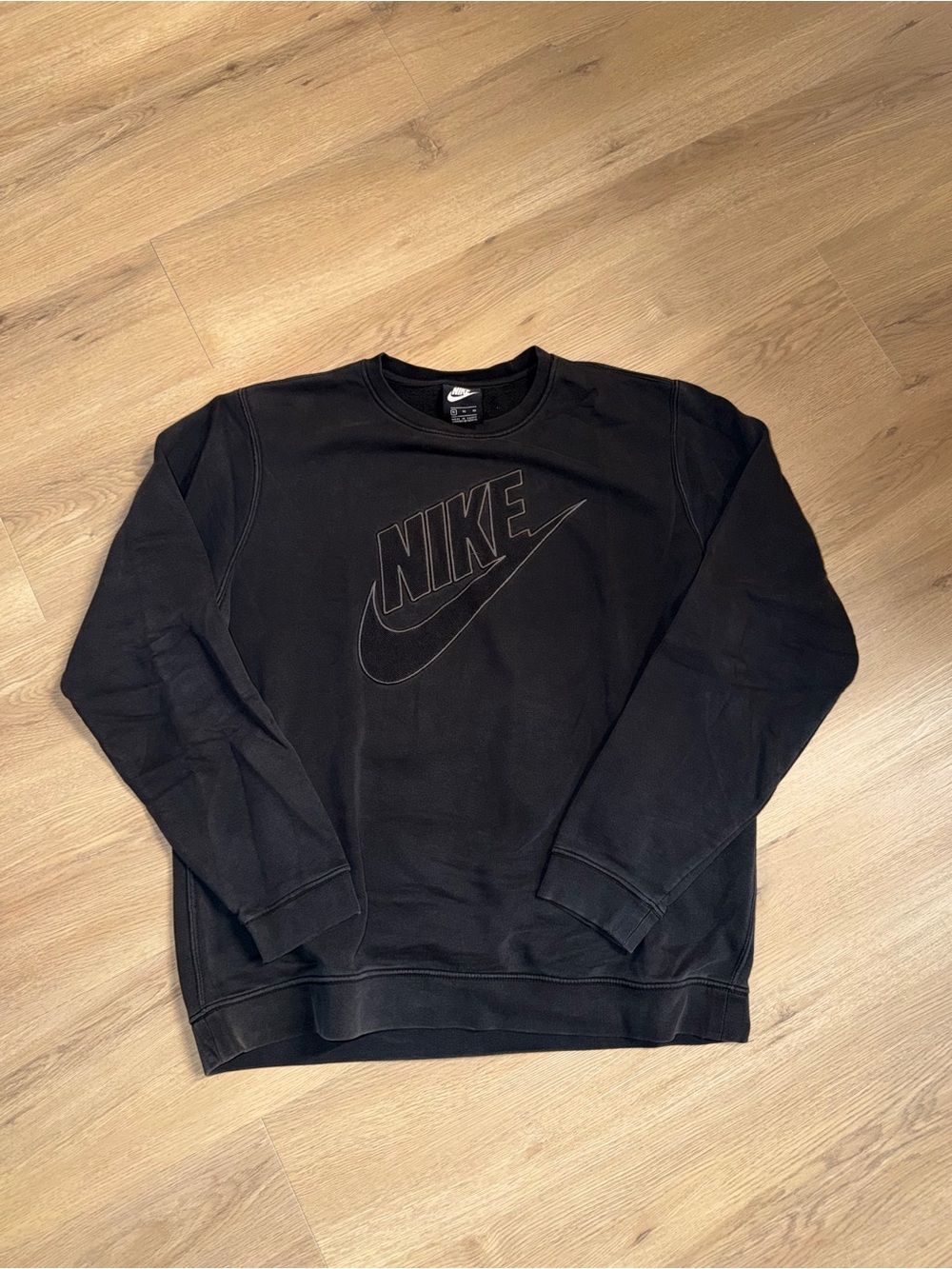 Nike Black Crewneck Sweatshirt with Embossed Logo